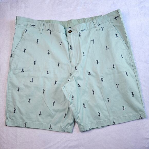 New Men's SIZE 42 George Shorts Hula Girl 10" Inseam Light Aqua Blue Hawaiian - Picture 1 of 9